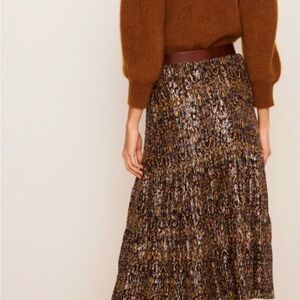 Ba&sh Gellio tiered printed midi skirt
